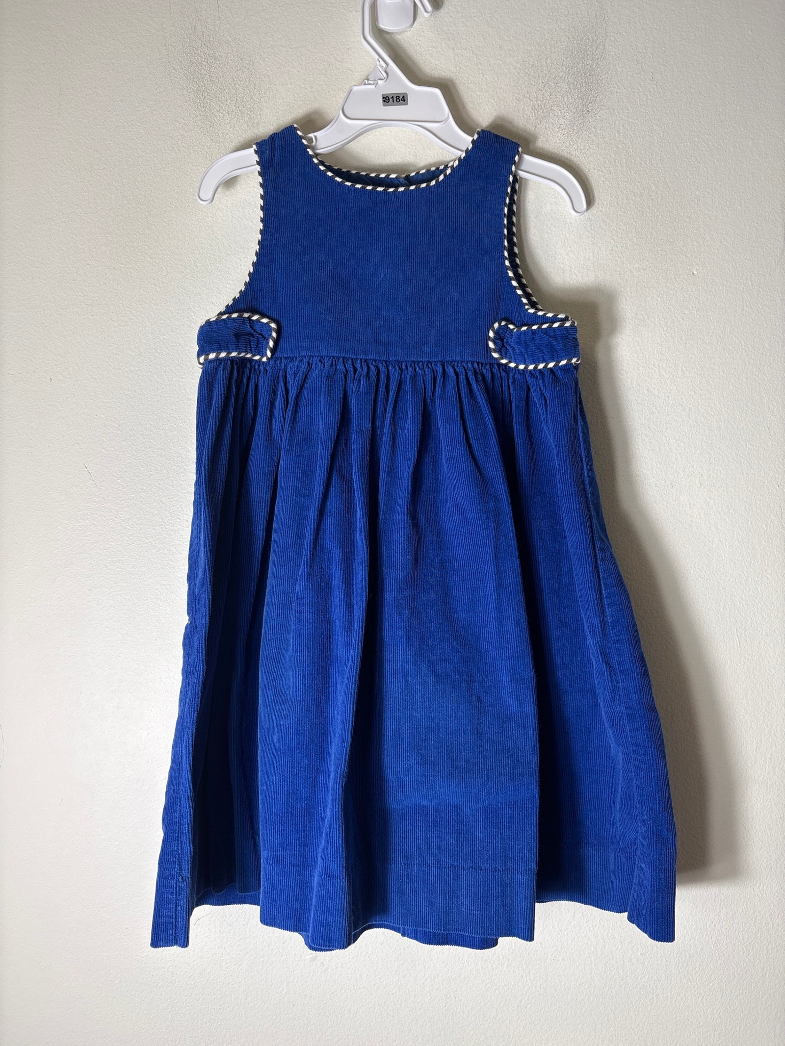 Girla Vintage Catherine Rebecca Blue Corduroy Sleeveless Dress Sz 4